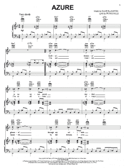 page one of Azure (Piano, Vocal & Guitar Chords (Right-Hand Melody))