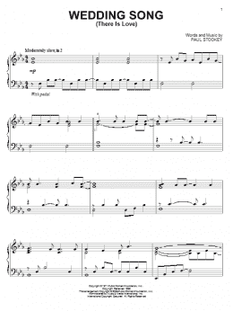 page one of Wedding Song (There Is Love) (Piano Solo)