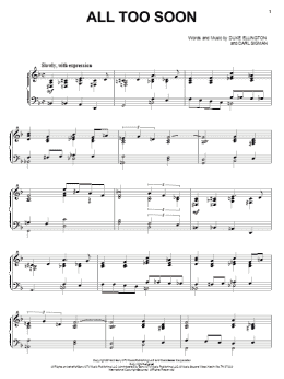 page one of All Too Soon (Piano Solo)