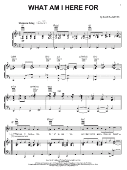 page one of What Am I Here For? (Piano, Vocal & Guitar Chords (Right-Hand Melody))