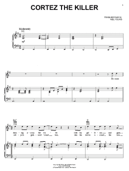 page one of Cortez The Killer (Piano, Vocal & Guitar Chords (Right-Hand Melody))