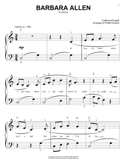 page one of Barbara Allen (arr. Phillip Keveren) (Big Note Piano)