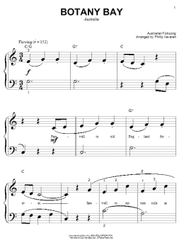 page one of Botany Bay (arr. Phillip Keveren) (Big Note Piano)
