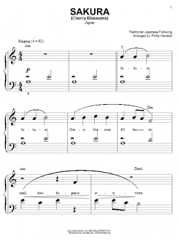 page one of Sakura (Cherry Blossoms) (arr. Phillip Keveren) (Big Note Piano)