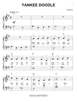 page one of Yankee Doodle (arr. Phillip Keveren) (Big Note Piano)