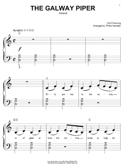 page one of The Galway Piper (arr. Phillip Keveren) (Big Note Piano)