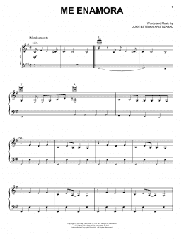 page one of Me Enamora (Piano, Vocal & Guitar Chords (Right-Hand Melody))