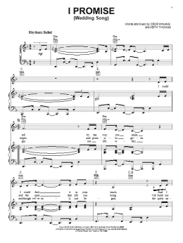 page one of I Promise (Wedding Song) (Piano, Vocal & Guitar Chords (Right-Hand Melody))