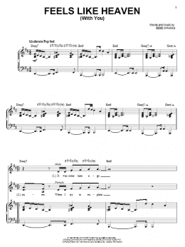 page one of Feels Like Heaven (With You) (Piano, Vocal & Guitar Chords (Right-Hand Melody))