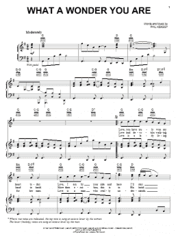 page one of What A Wonder You Are (Piano, Vocal & Guitar Chords (Right-Hand Melody))