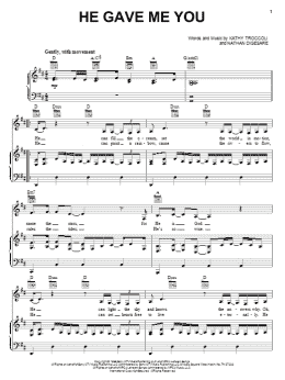 page one of He Gave Me You (Piano, Vocal & Guitar Chords (Right-Hand Melody))