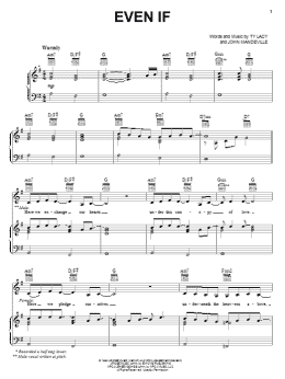 page one of Even If (Piano, Vocal & Guitar Chords (Right-Hand Melody))