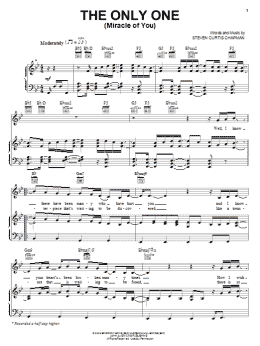page one of The Only One (Miracle Of You) (Piano, Vocal & Guitar Chords (Right-Hand Melody))