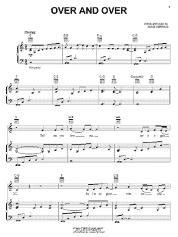 page one of Over And Over (Piano, Vocal & Guitar Chords (Right-Hand Melody))