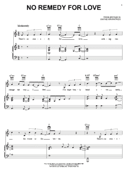 page one of No Remedy For Love (Piano, Vocal & Guitar Chords (Right-Hand Melody))