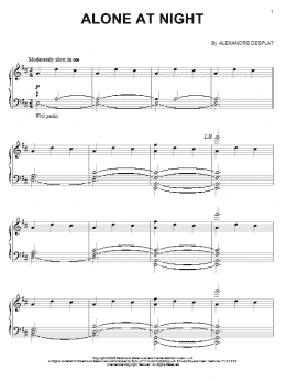 page one of Alone At Night (Piano Solo)