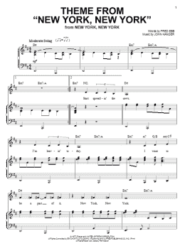 page one of Theme From "New York, New York" (Piano & Vocal)