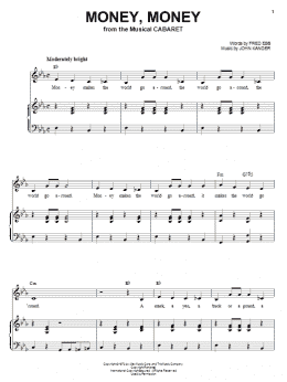 page one of Money, Money (Piano & Vocal)
