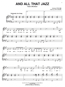 page one of And All That Jazz (Piano & Vocal)