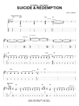 page one of Suicide & Redemption (Guitar Tab)