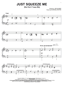 page one of Just Squeeze Me (But Don't Tease Me) (Piano Solo)