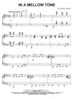 page one of In A Mellow Tone (Piano Solo)