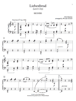 page one of Liebesfreud (Piano Duet)