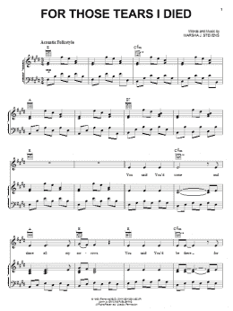 page one of For Those Tears I Died (Piano, Vocal & Guitar Chords (Right-Hand Melody))