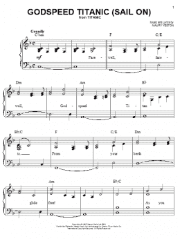 page one of Godspeed Titanic (Sail On) (Easy Piano)