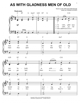 page one of As With Gladness Men Of Old (Easy Piano)