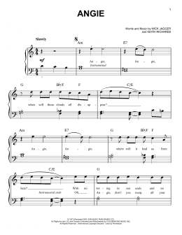 page one of Angie (Easy Piano)