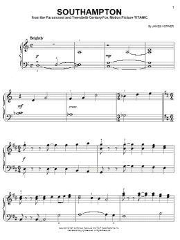 page one of Southampton (Easy Piano)