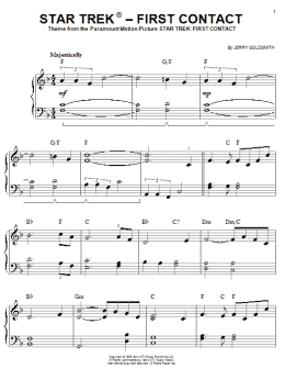 page one of Star Trek First Contact (Easy Piano)