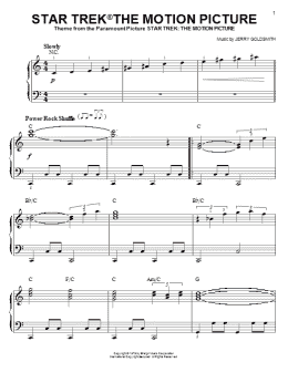 page one of Star Trek The Motion Picture (Easy Piano)