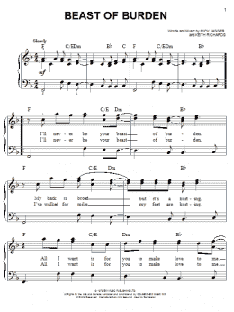 page one of Beast Of Burden (Easy Piano)