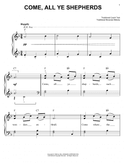 page one of Come, All Ye Shepherds (Easy Piano)