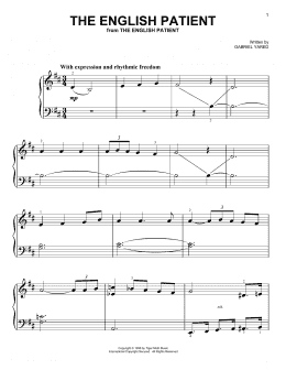 page one of The English Patient (Easy Piano)