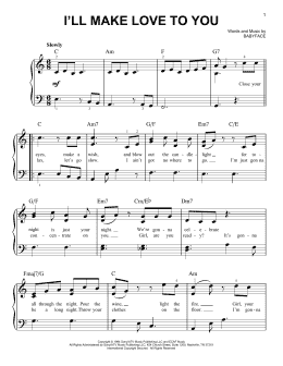 page one of I'll Make Love To You (Easy Piano)