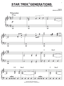 page one of Star Trek Generations (Easy Piano)