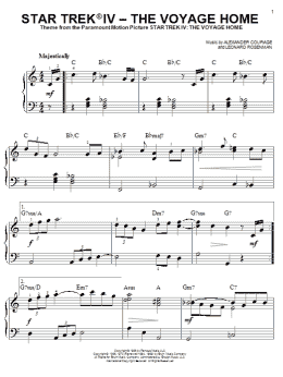 page one of Star Trek IV - The Voyage Home (Easy Piano)