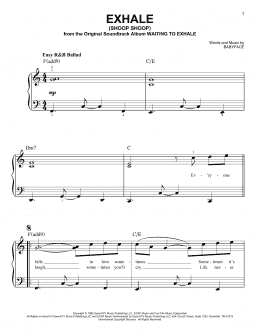 page one of Exhale (Shoop Shoop) (Easy Piano)