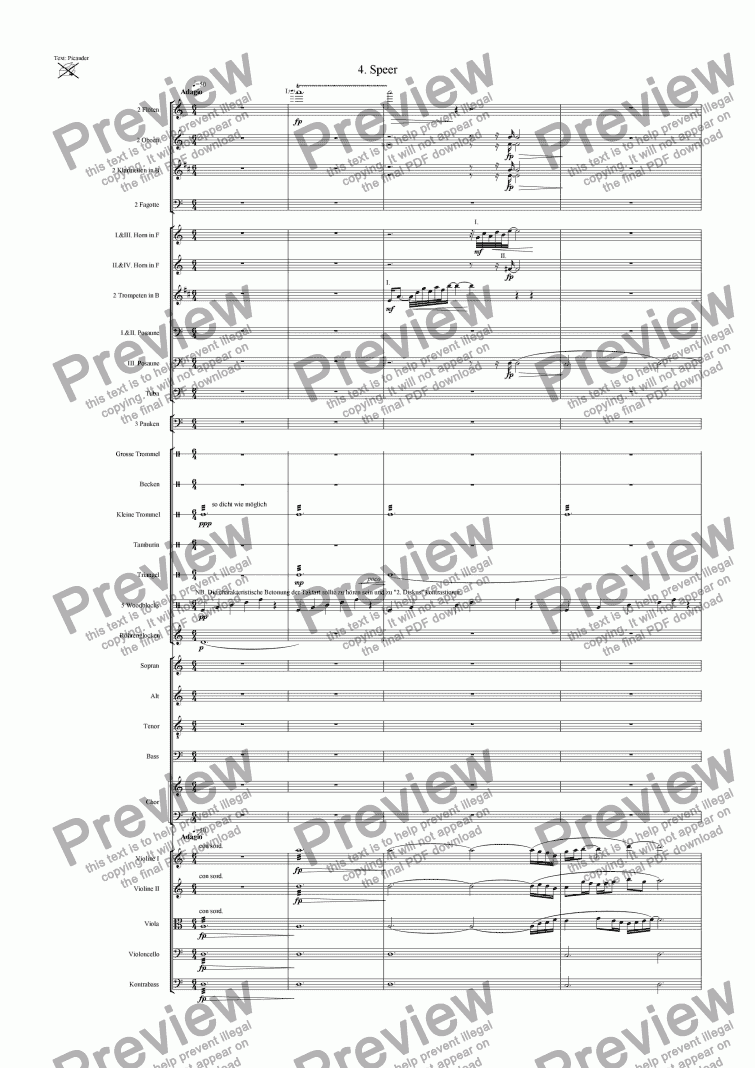 page one of Olympia (4th Movement)