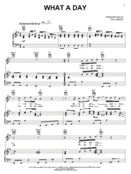 page one of What A Day (Piano, Vocal & Guitar Chords (Right-Hand Melody))