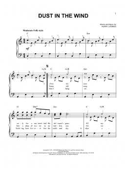 page one of Dust In The Wind (Easy Piano)