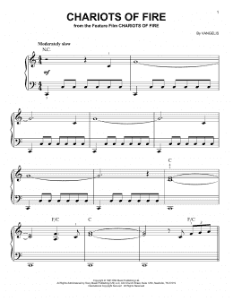 page one of Chariots Of Fire (Easy Piano)