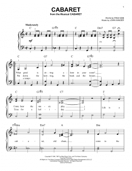 page one of Cabaret (Easy Piano)