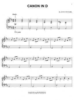 page one of Canon In D (Easy Piano)