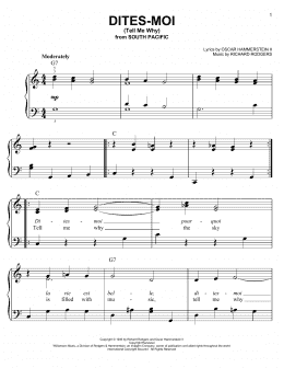 page one of Dites-Moi (Tell Me Why) (Easy Piano)