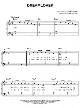 page one of Dreamlover (Easy Piano)