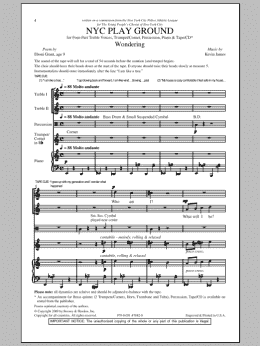 page one of NYC Play Ground (4-Part Choir)